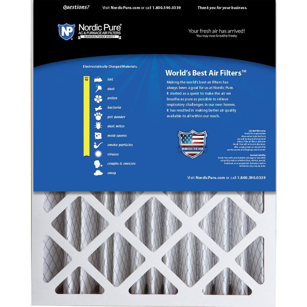 Nordic Pure 16 in. x 20 in. x 5 in. HoneywellLennox Replacement MERV 10 Air Filter (2-Pack) 16x20x5HM10-2