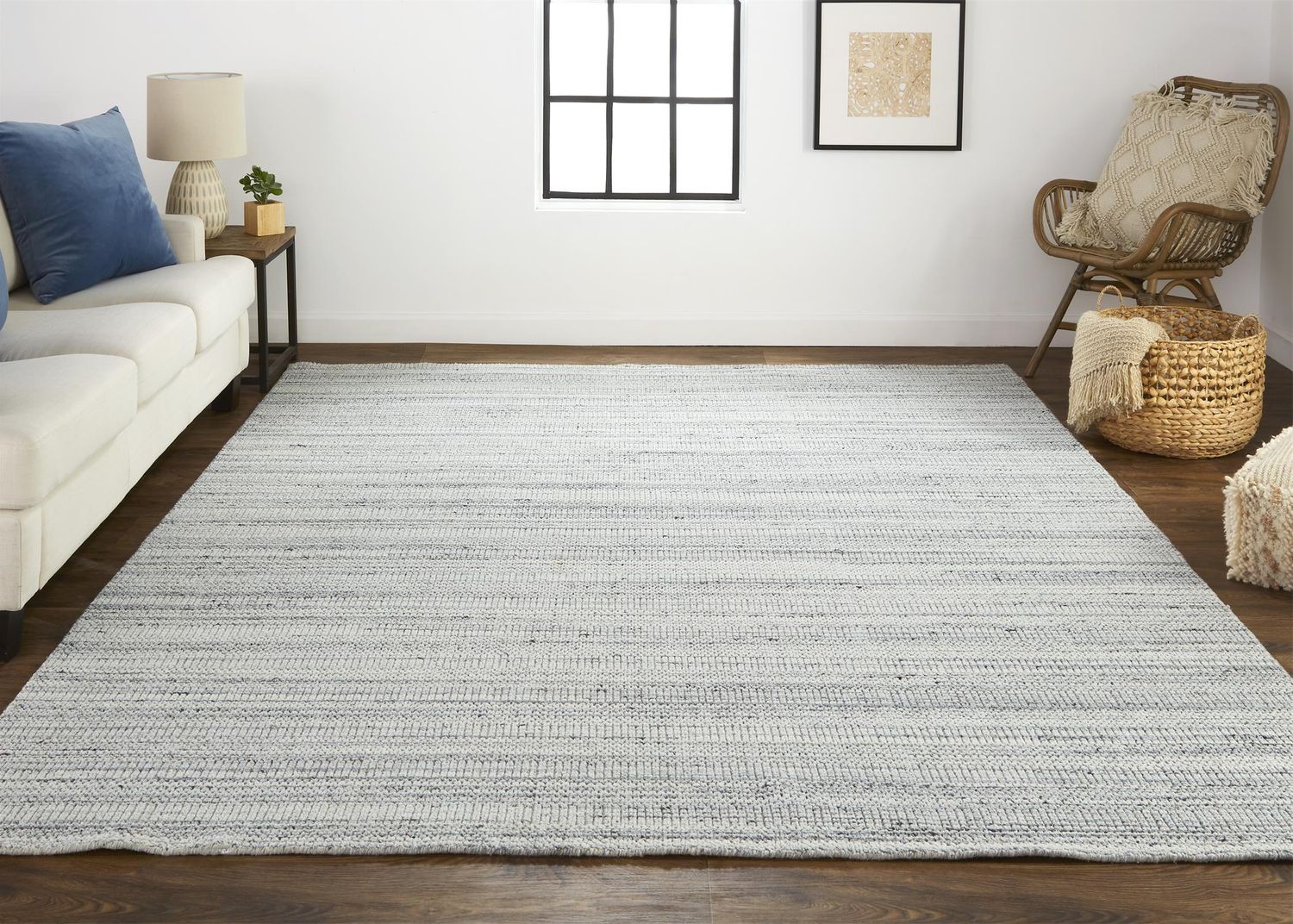 Foxwood Hand Woven Light Gray and Silver Rug by BD Fine