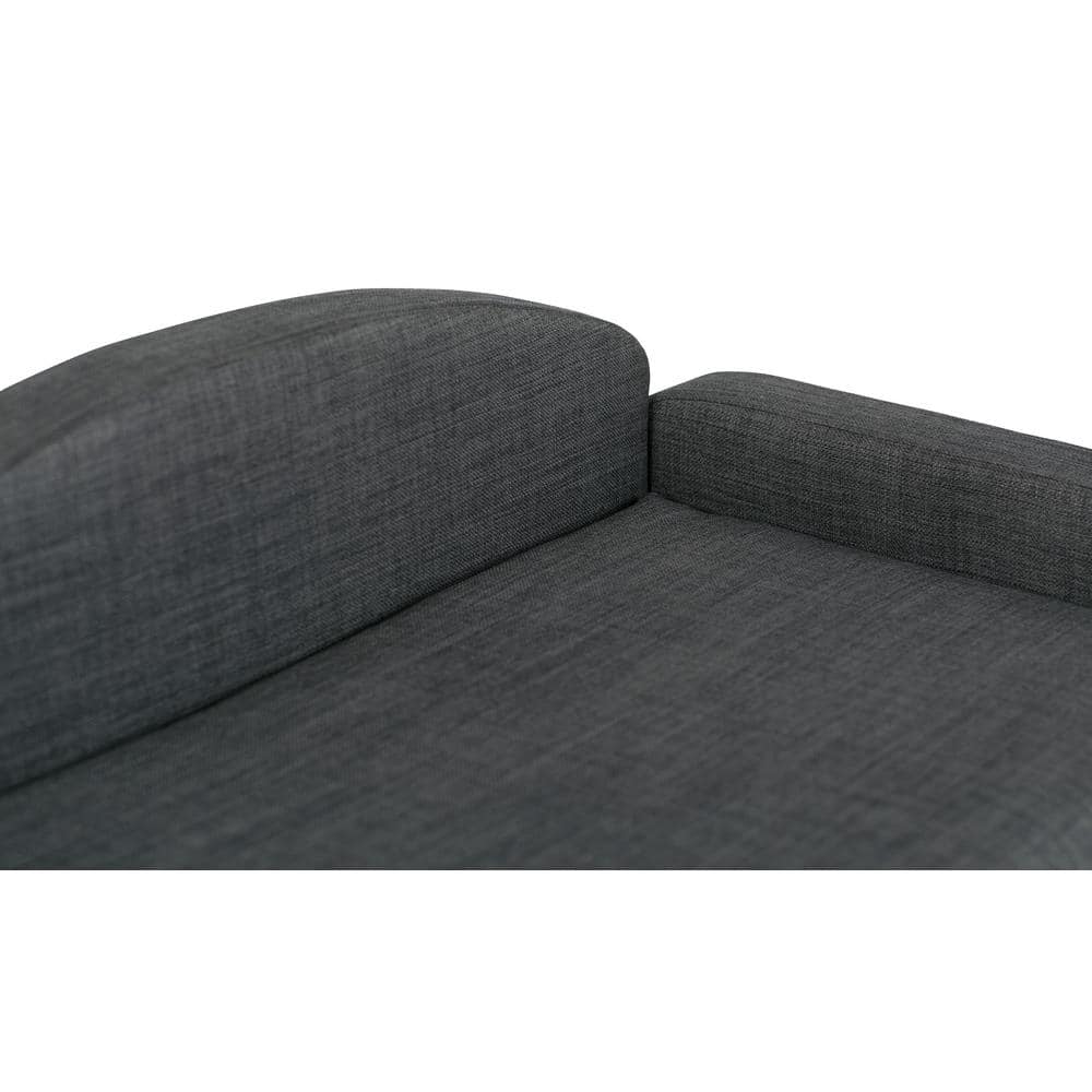 Paws & Purrs 31.5 in. Modern Pet Sofa for Small to Medium Dog or Cat in Dark Gray Finish with Removable/Washable Mattress Bed 61013