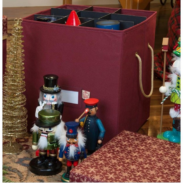 Burgundy And Gold Holiday Collectibles Storage Box