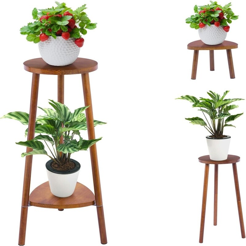 2 Tier Convertible Wooden Flower Stand