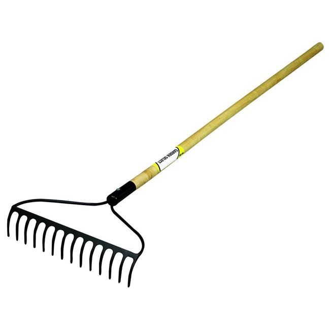 Yoho 567402 48 in. Black Garden Select Bow Rake with 14 Tine Wood Handle