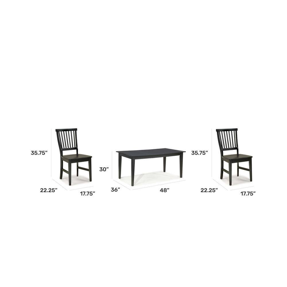 HOMESTYLES Arts and Crafts 7-Piece Black Rectangular Dining Set 5181-319