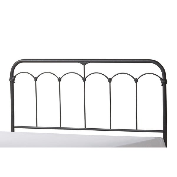 The Gray Barn Charley Black Speckle Metal Headboard with Rails - - 21906868