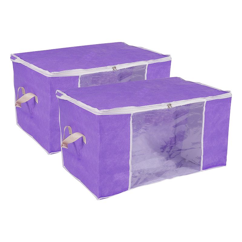 2pcs Clothes Storage Bags， Storage Bins Foldable Closet Organizers