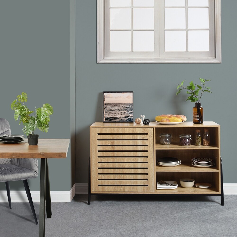 Farmhouse Console Table Sideboard with Storage Shelves