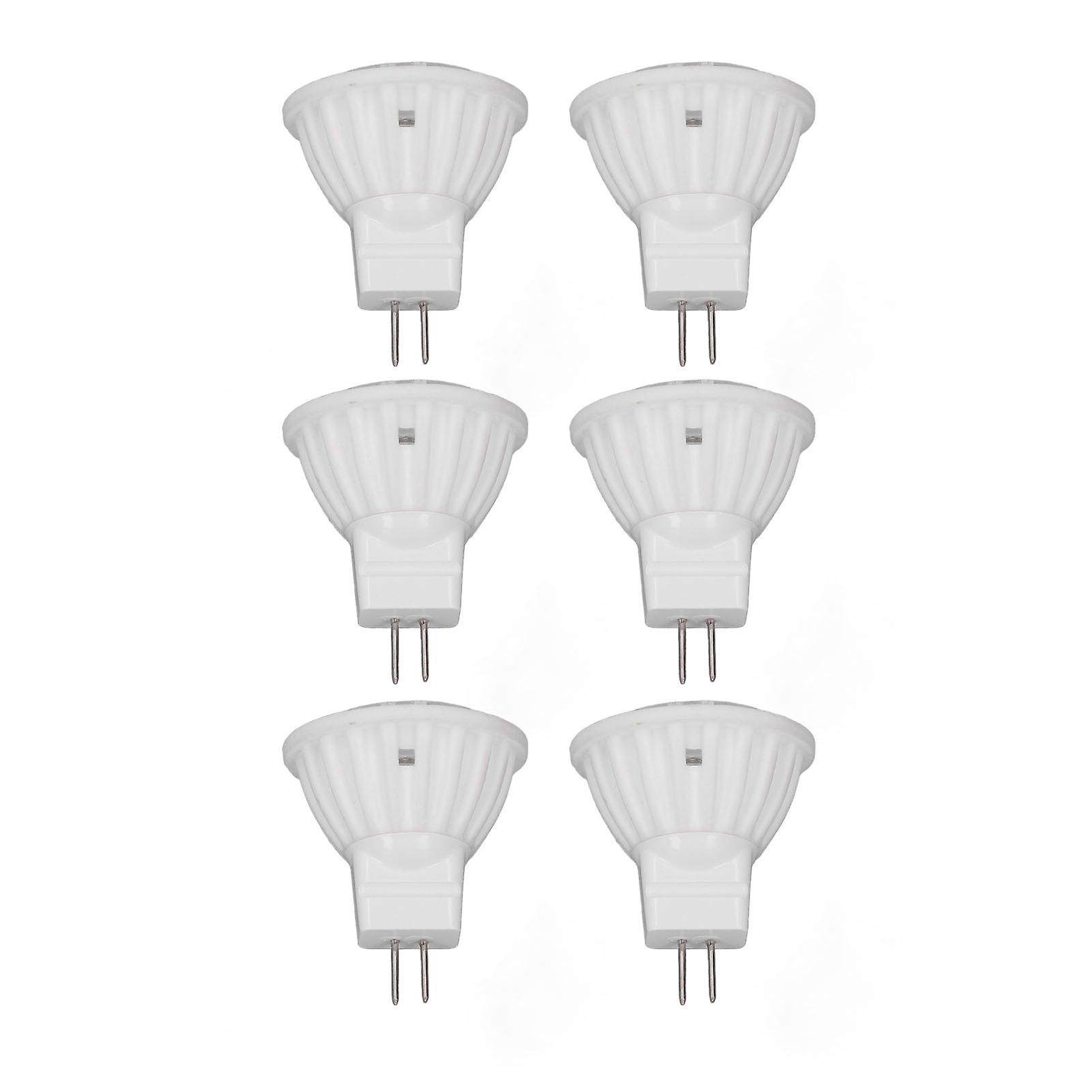 6Pcs MR11 LED Light Bulb 4W GU4 Dual Pin Bulb Dimmable 360lm Lamp for Walkway Garden Landscape Areas 220V Warm Light 3000K