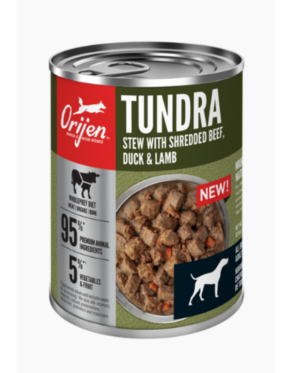 Orijen Tundra Stew Recipe With Shredded Beef Duck and Lamb Canned Dog Fo