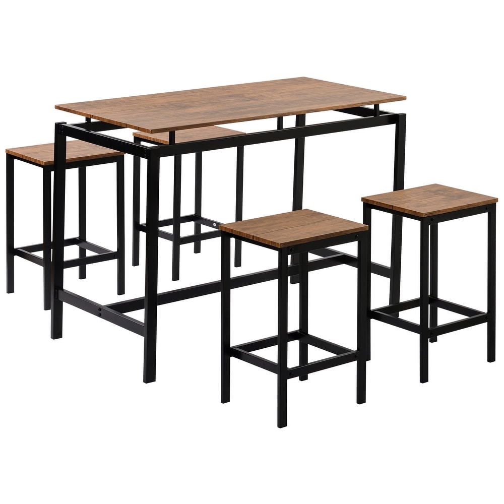 5 Piece Counter Height Table Set Table with 4 Chairs