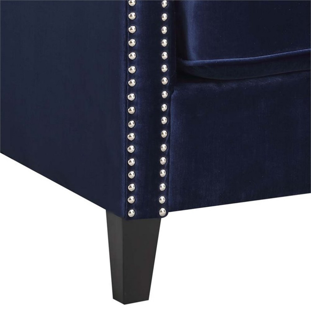 Catania Modern / Contemporary Accent Arm Chair in Navy Finish   Contemporary   Armchairs And Accent Chairs   by Homesquare  Houzz