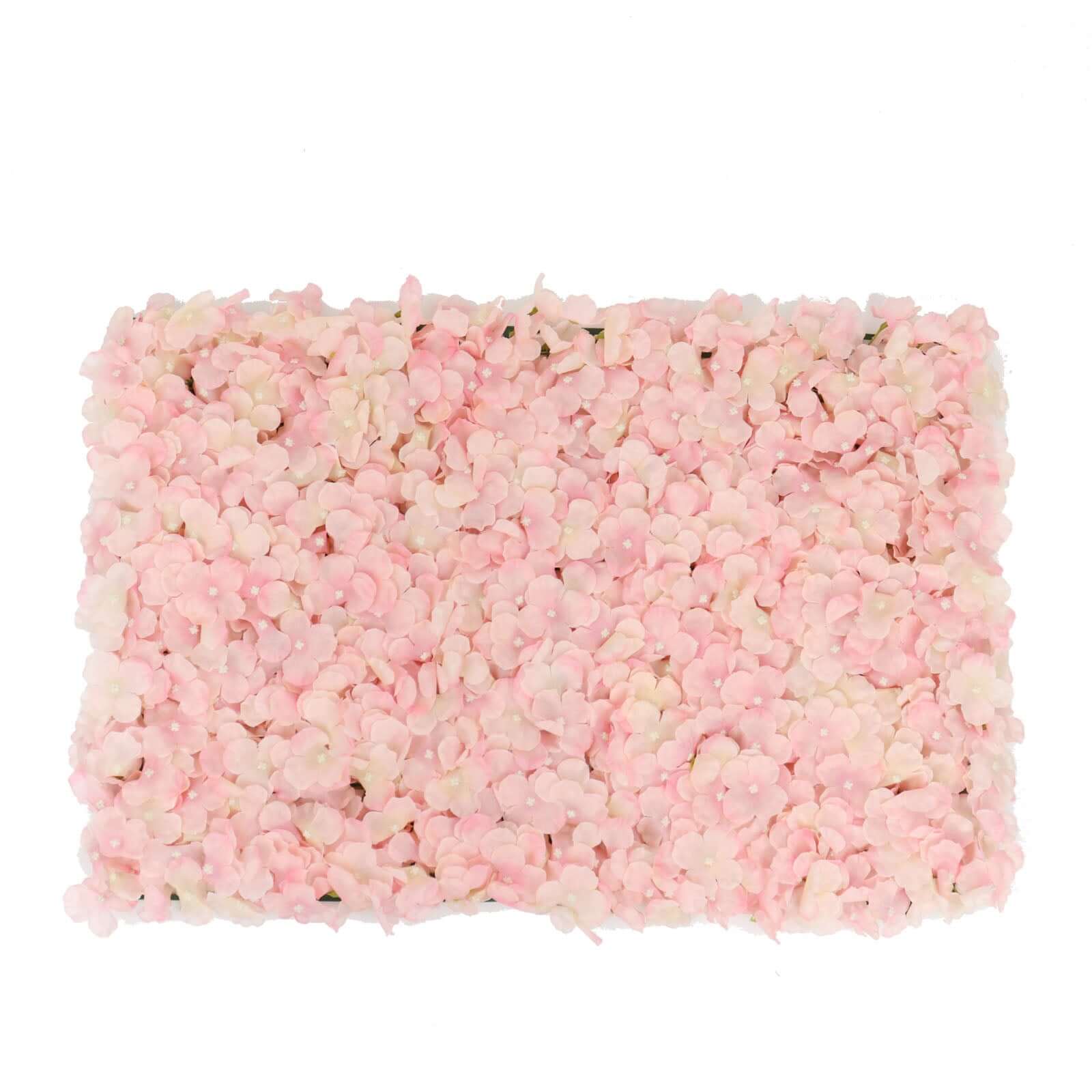 Blush UV Protected Hydrangea Flower Wall Mat Backdrop 4 Artificial Panels 11 Sq ft.