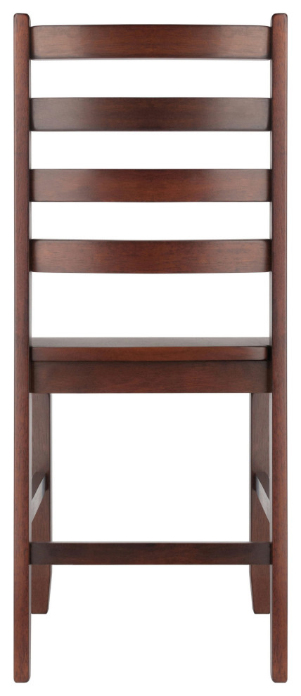 Hamilton 2 Piece Ladder Back Chair Set  Walnut   Transitional   Dining Chairs   by Kolibri Decor  Houzz