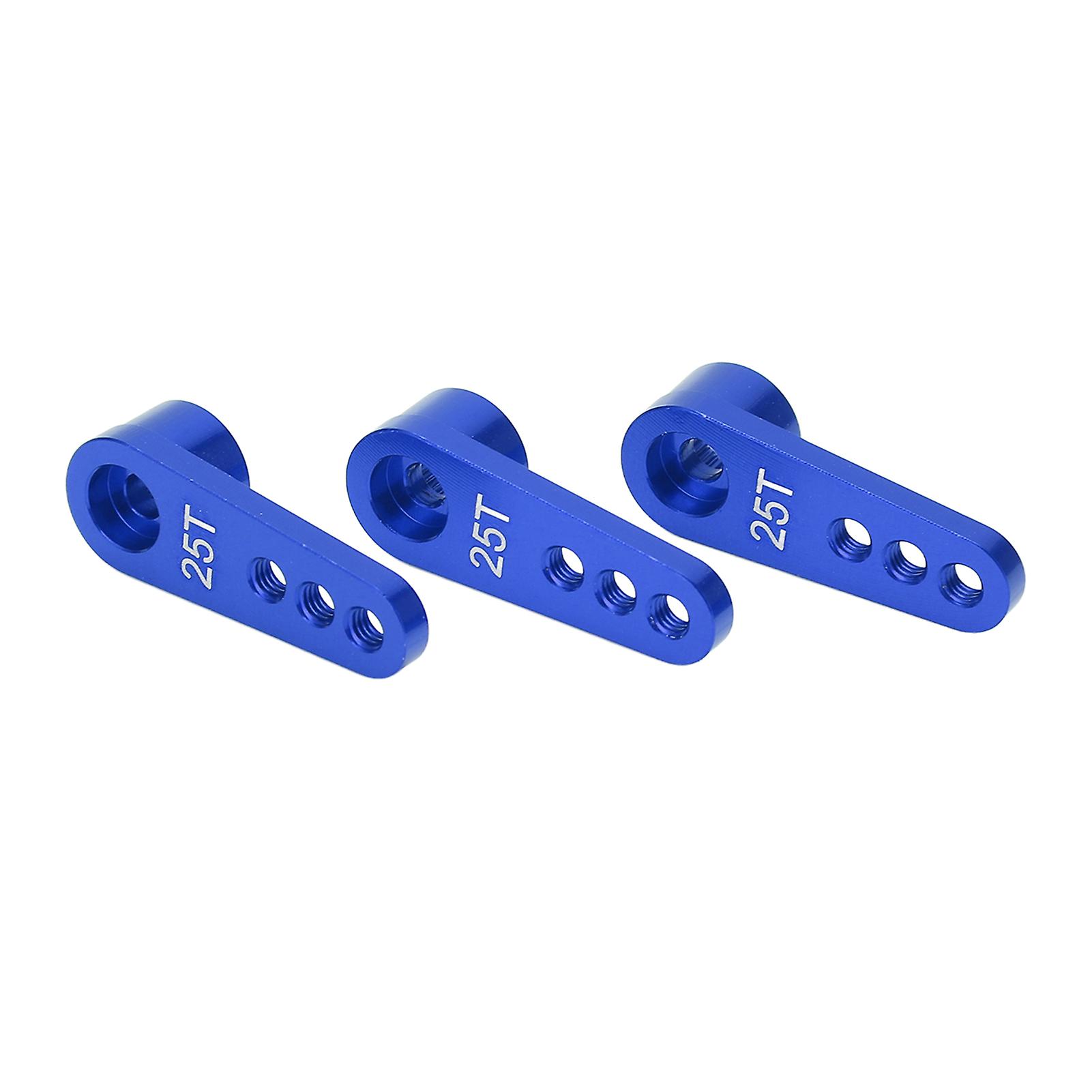 3pcs Rc Aluminum 25t Servo Horns Metal Steering Arm For 1/8 1/10 Rc Car Upgrade Partsblue
