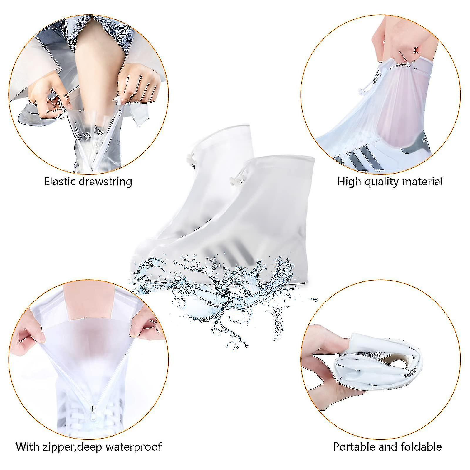 Waterproof Shoe Covers Reusable Shoe Covers Non-slip Silicone Overshoes Galoshes With Zipper Shoe Protector Covers