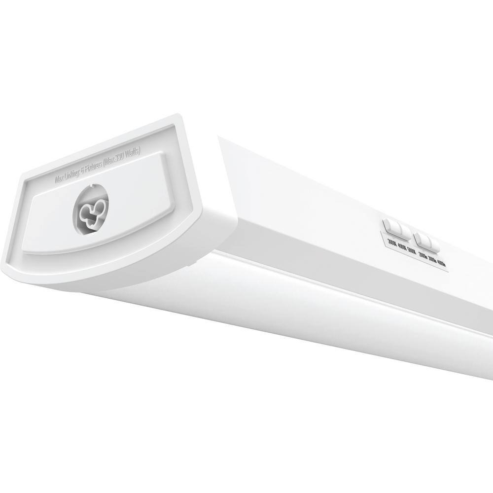 Lithonia Lighting Contractor Select FMLWL 4 ft. 200030004000 Lumens Integrated LED White Linkable Wraparound Light Fixture FMLWL LNK 48 ALO4 8SWW2