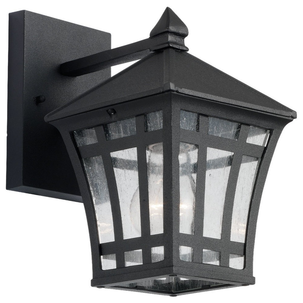 Herrington One Light Outdoor Wall Lantern   Black   Asian   Outdoor Wall Lights And Sconces   by LAMPS EXPO  Houzz