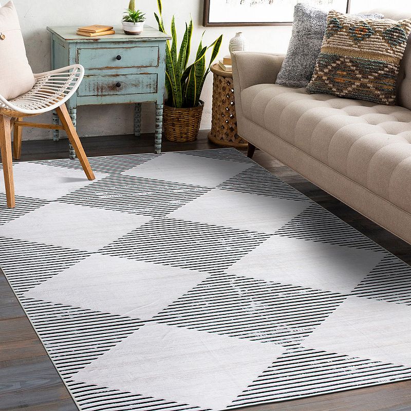 World Rug Gallery Austin Diamond Machine Washable Rug