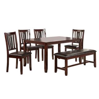 Venetian Worldwide 6-Piece 60 in. Espresso Dining Set with Bench VP-F2550