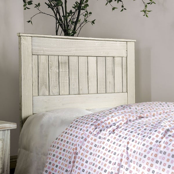 Wooden Eastern King Headboard with Distressed Finish Design - - 34741990