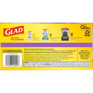 Glad Force Flex 13 Gal. Drawstring Lavender Scent Odor Shield Trash Bags (40-Count) 1258722440