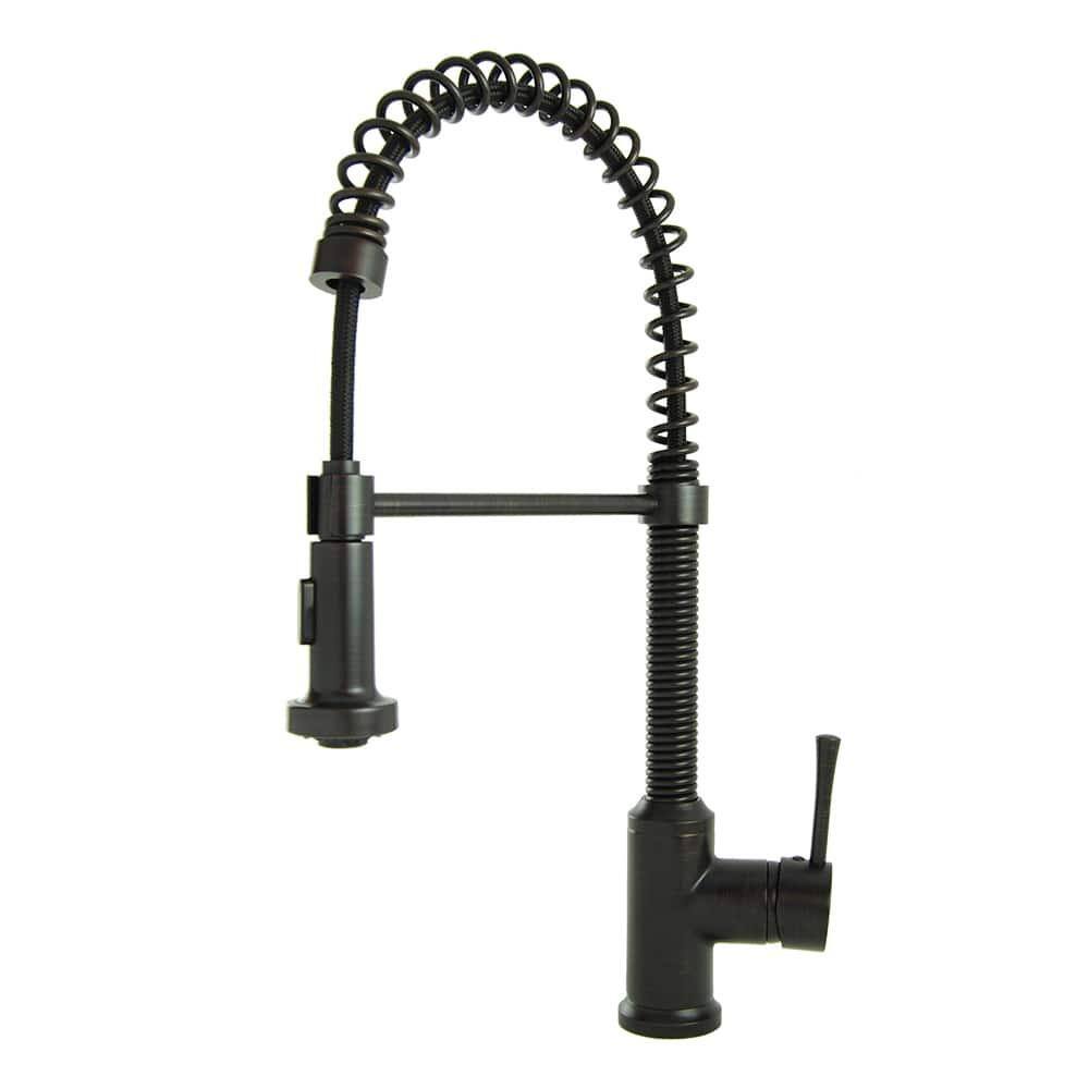 Fontaine by Italia Single-Handle 1 or 3 Hole Residential Pull-Down Sprayer Kitchen Faucet with 2 Spray Heads in Oil Rubbed Bronze N96565FC-DP-ORB