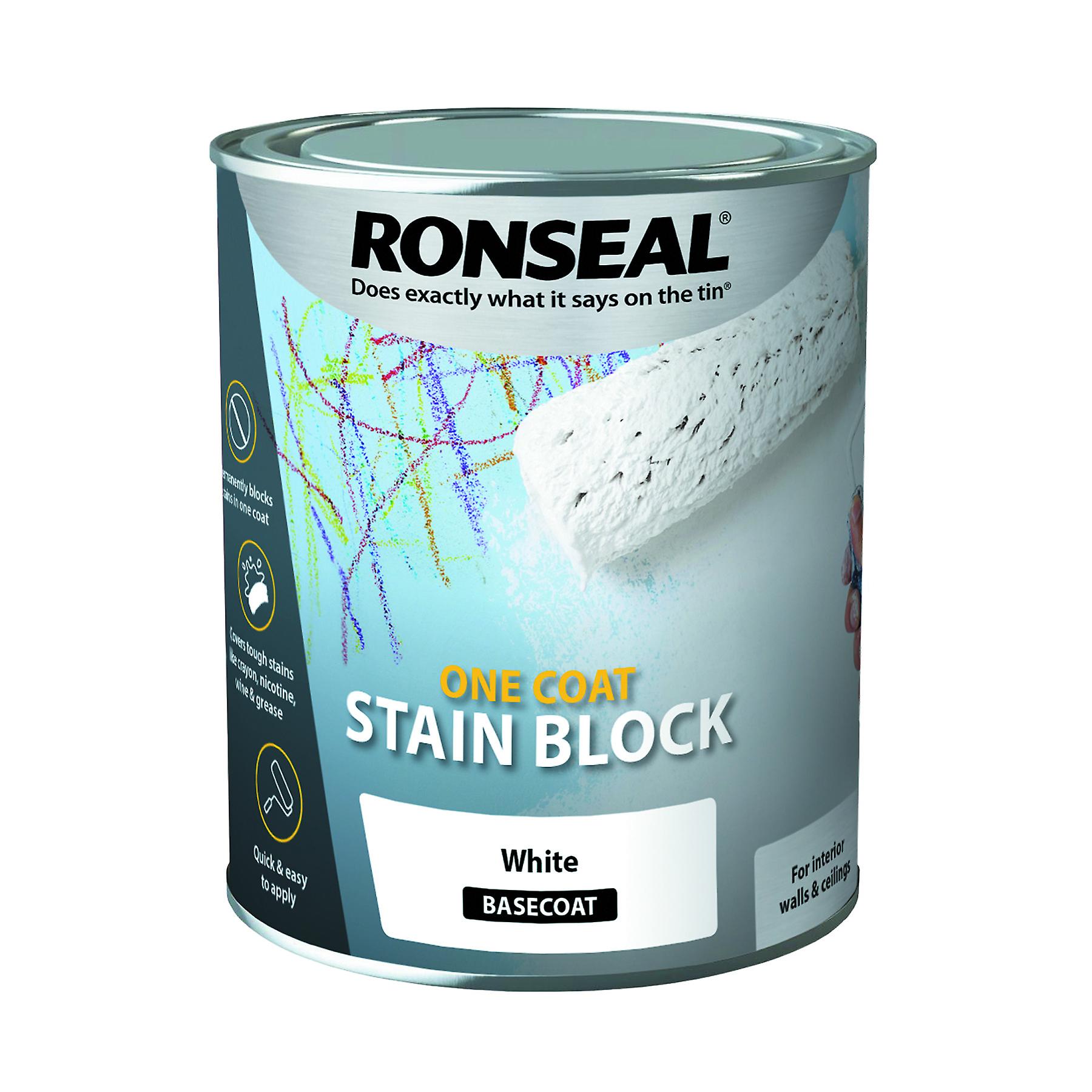 Ronseal One Coat Stain Block White Basecoat 750ml