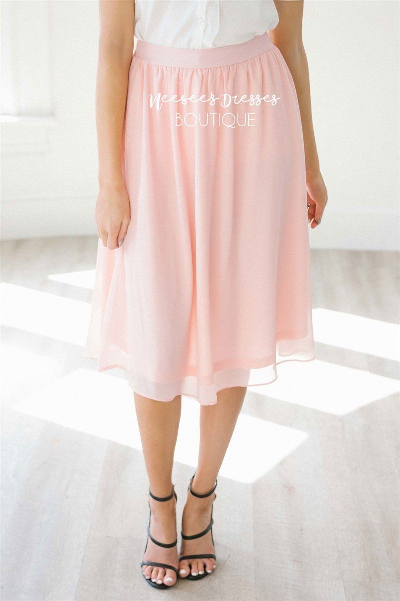 Blush Pink Chiffon Skirt