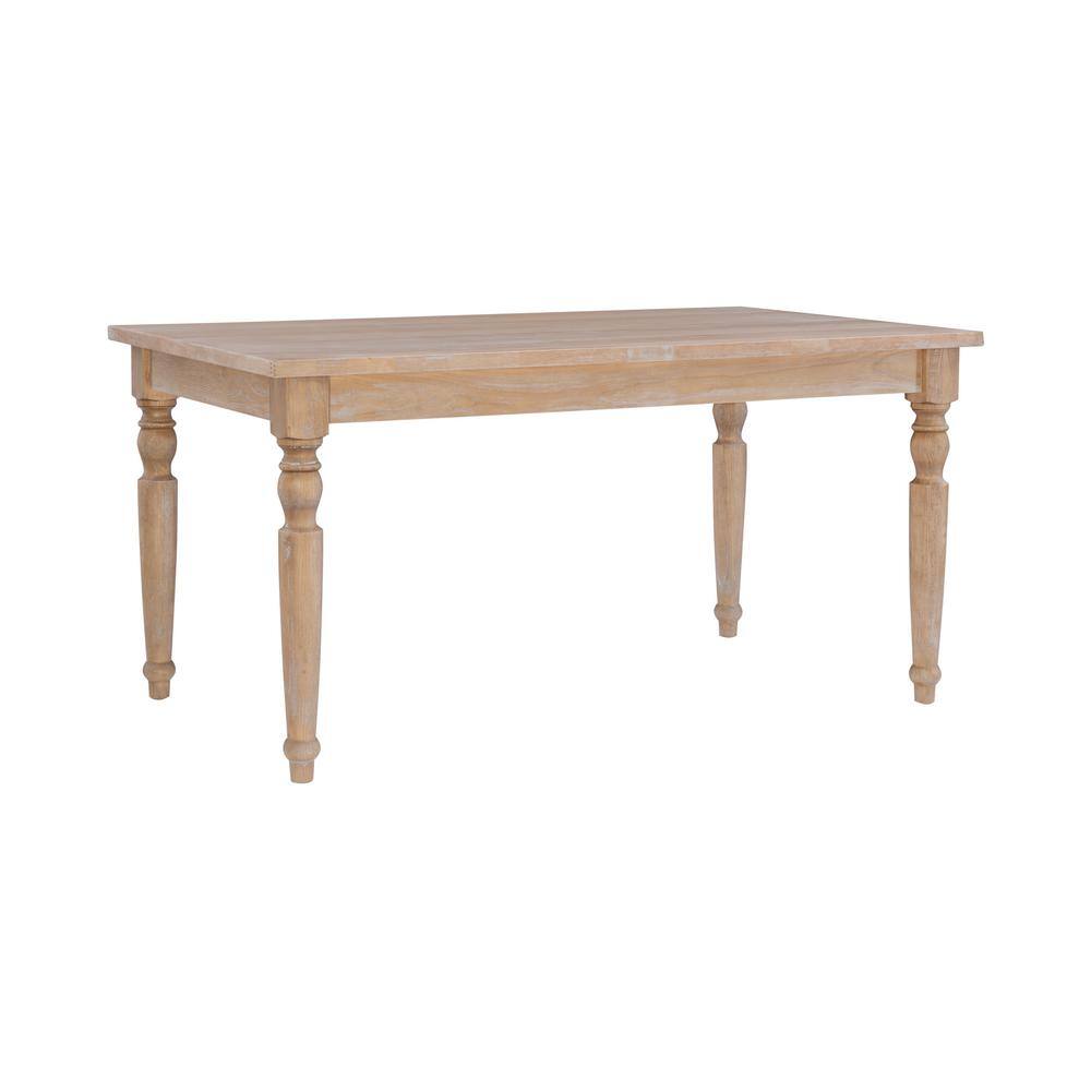 Linon Home Decor Jacques 59 in. Rectangle Linen Oak Wood Top table (Seats 4) THD03508