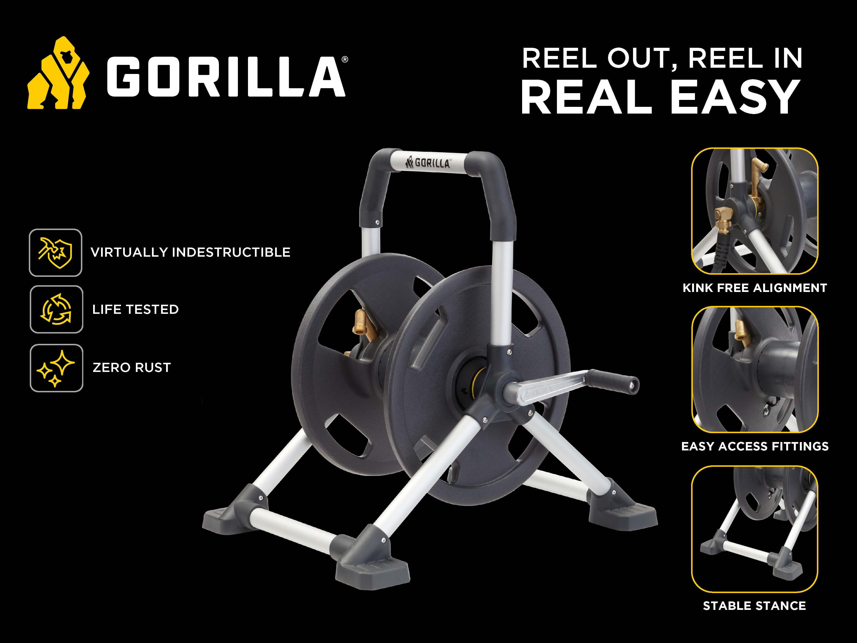 Gorilla 150 ft. Aluminum Zero-Rust Upright Hose Reel