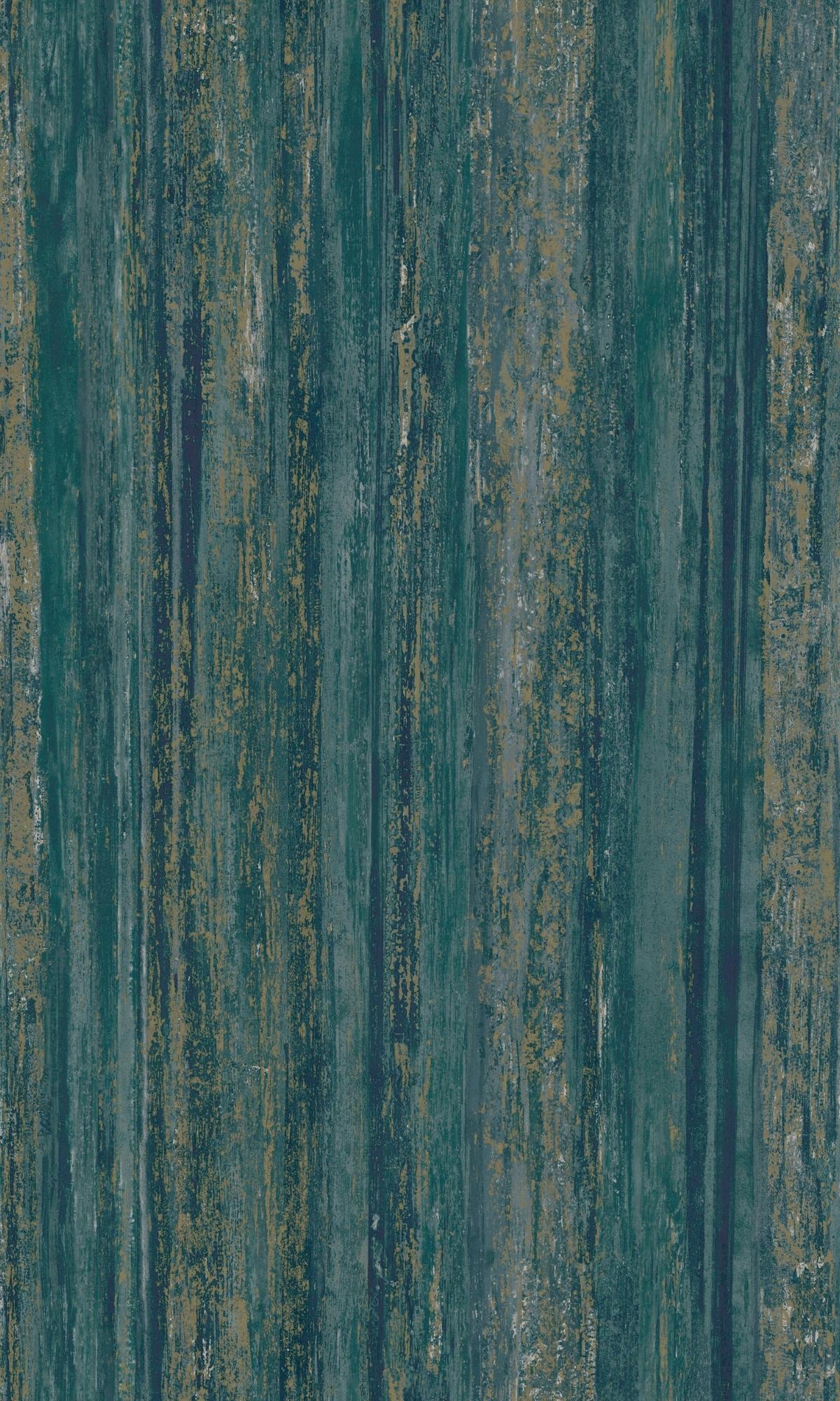 Teal Distressed Metallic Faux Tree Bark Earthy Wallpaper