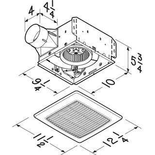 Broan-NuTone Roomside Series 80 CFM 0.8 Sones Ceiling Mount Bathroom Exhaust Fan with Roomside Installation ENERGY STAR AER80