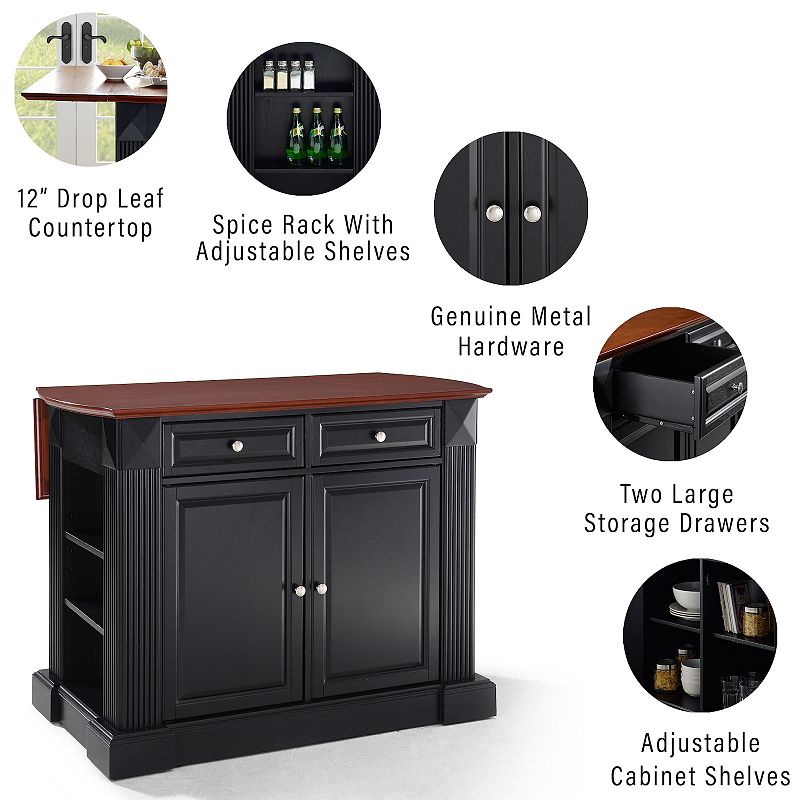 Crosley Furniture Drop-Leaf Kitchen Island