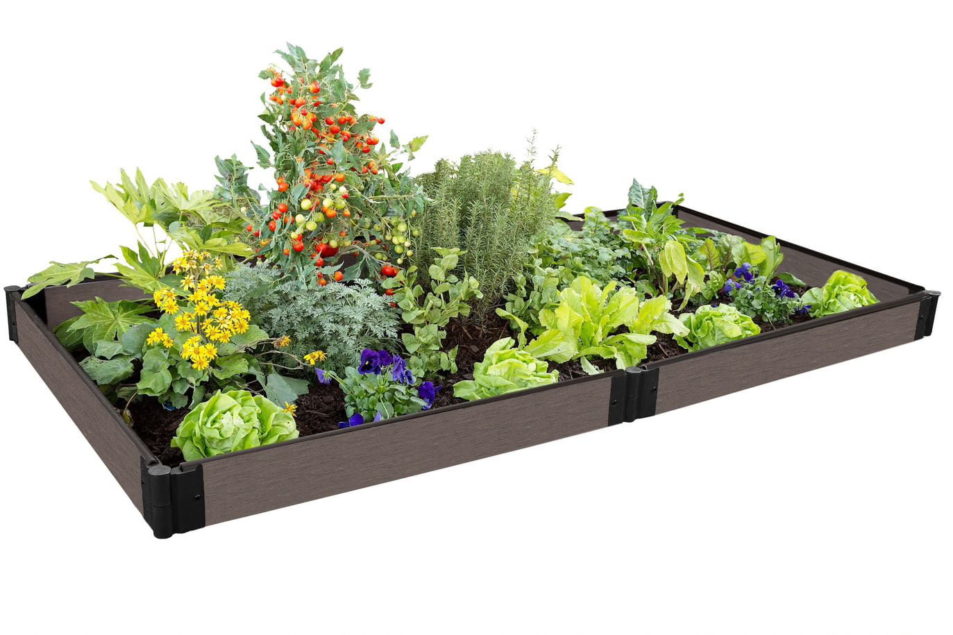 Frame It All Tool-Free Weathered Wood Raised Garden Bed 4' x 8' x 5.5