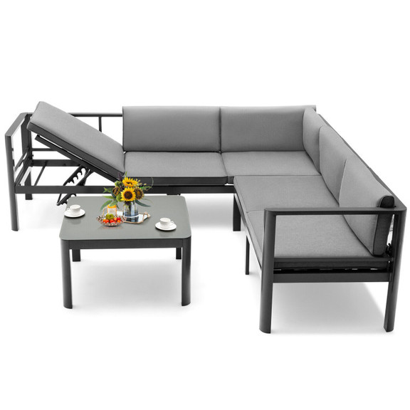 Costway 81472639 3 Pieces Aluminum Patio Furniture...