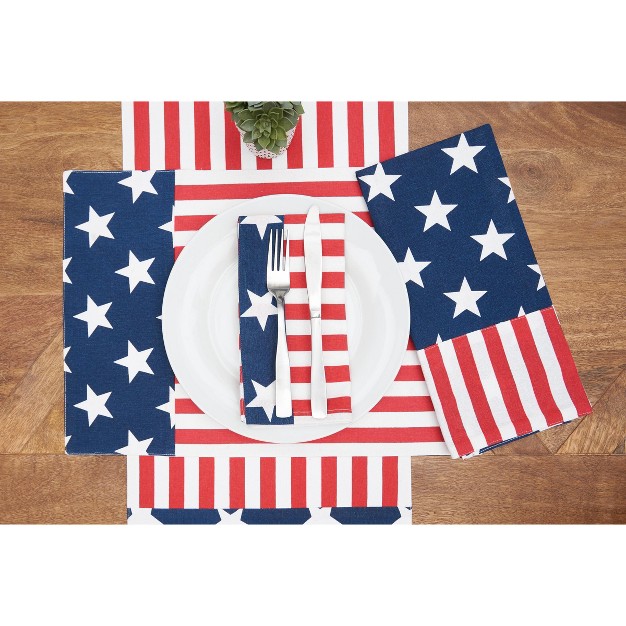 X 72 quot Stars And Stripes July 4th Table Runner