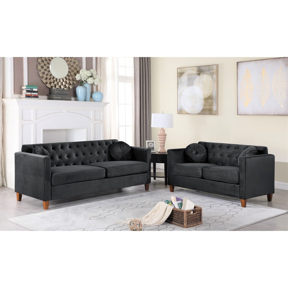 Lory velvet Kitts Classic Chesterfield Living room seat Loveseat and Sofa