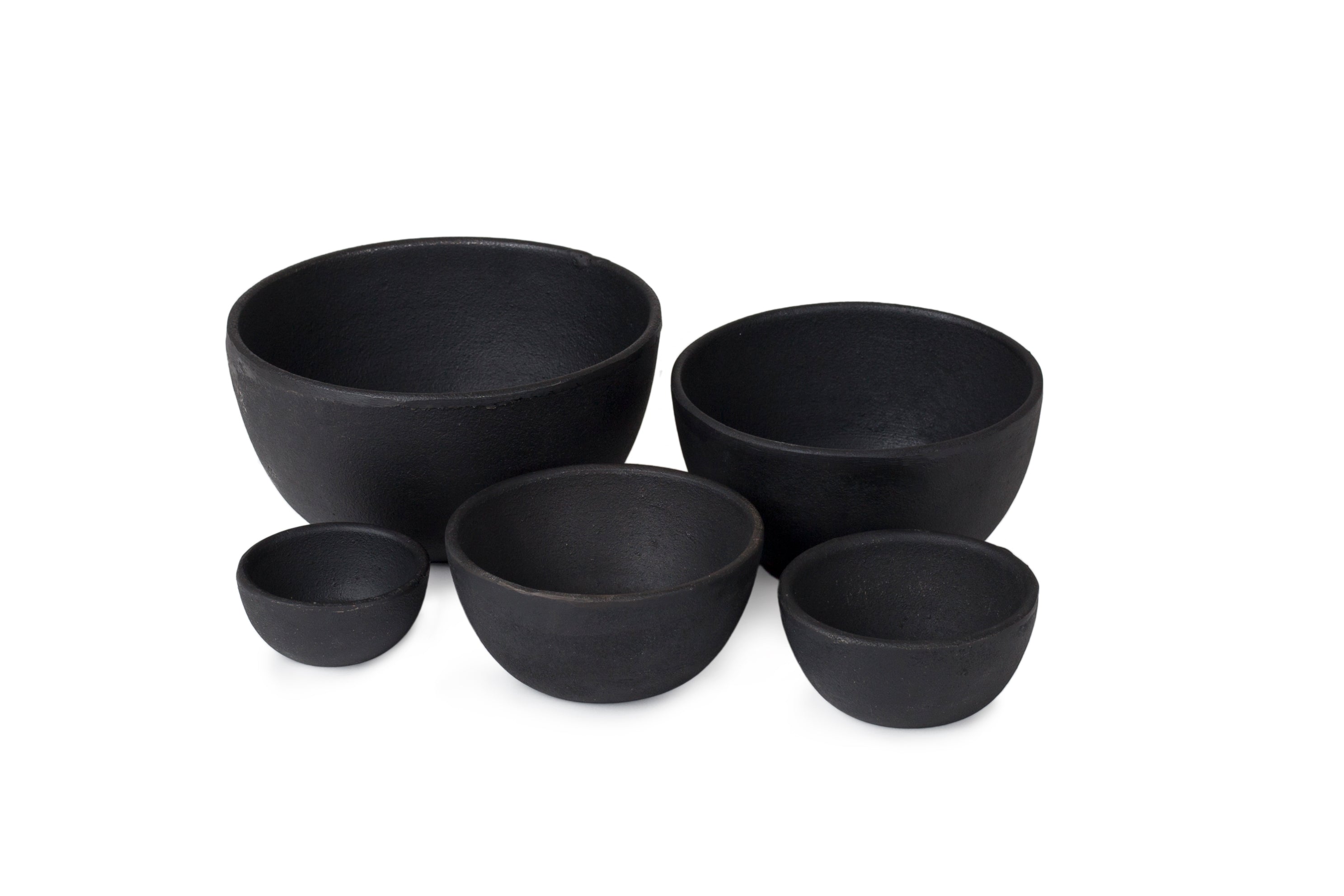 Set of 3 Small Simple Cast Iron Bowls