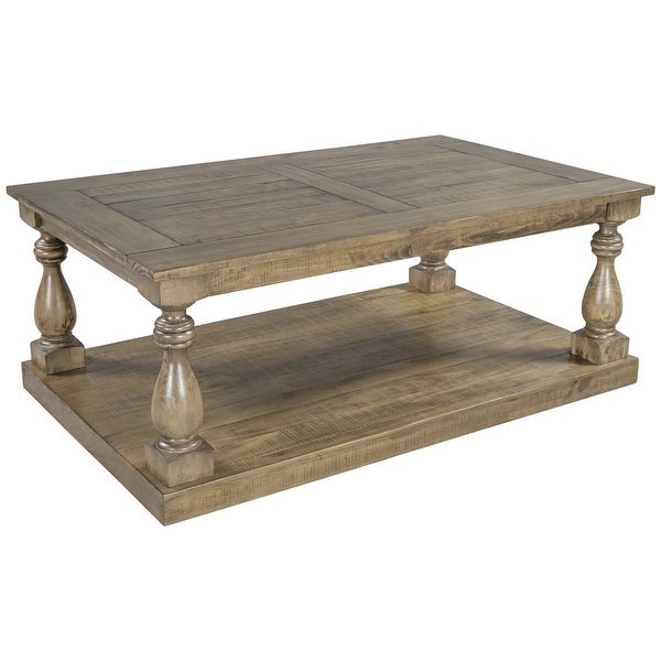 Merax Rustic Floor Shelf Coffee Table with Storage