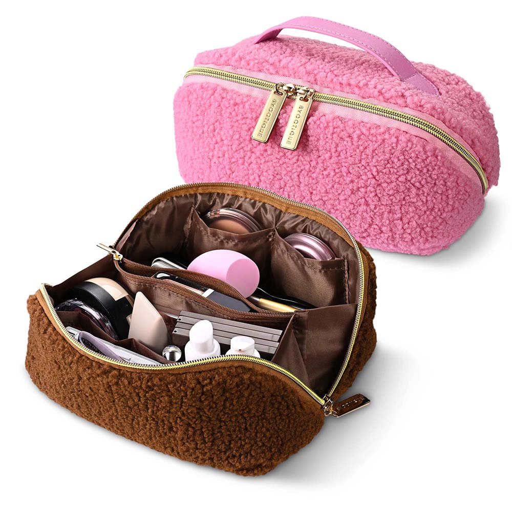 Yescom Travel Makeup Bag with Compartments Zipper