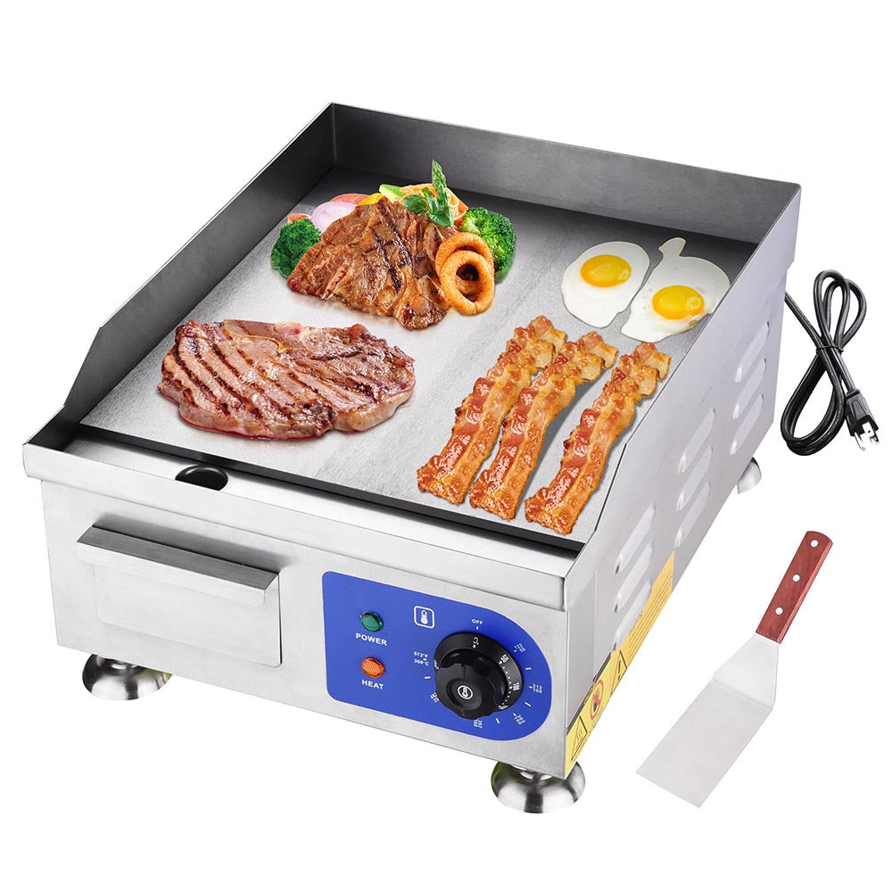 Yescom Electric Countertop Griddle Flat Grill 15in 1500W