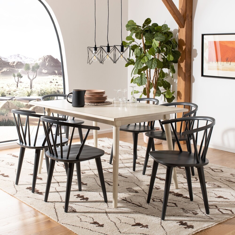 SAFAVIEH Dining Country Blanchard Grey Wood Dining Chairs (Set of 2)   21.3\