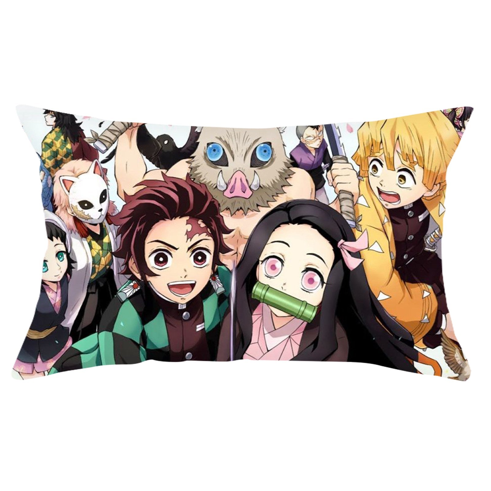 Riapawel Demon Slayer Pillowcase 20x12 inch Anime Pillow Case Decorative Cushion Cover for Home Sofa Decor(one_size Family)