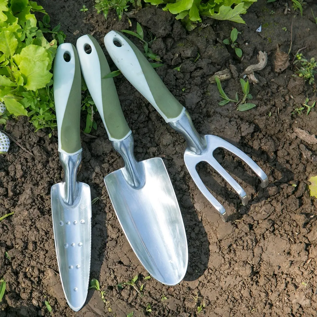 Quality aluminium head PP TPR ergonomic handle spring gardening home professional tools transplanter