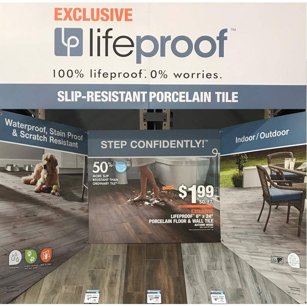 Lifeproof Shadow Wood 6 in. x 24 in. Porcelain Floor and Wall Tile (392.85 sq. ft.Pallet) LP33624HDPL1PR