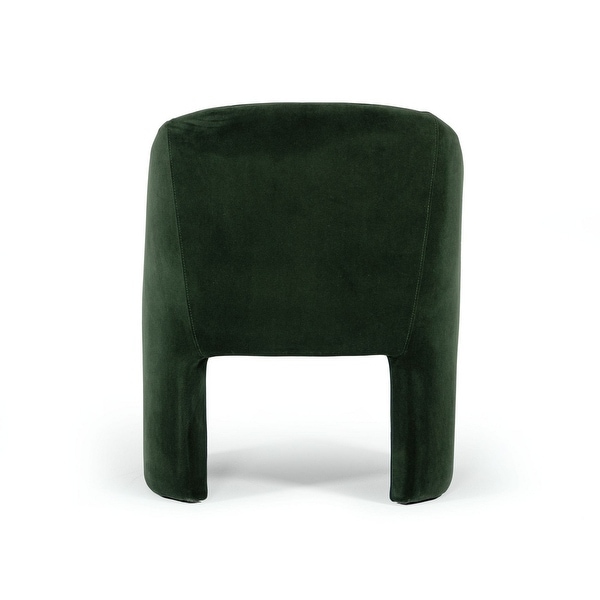 Cid 24 Inch Fabric Dining Chair， Channel Seamed Back， Cushion Seat， Green