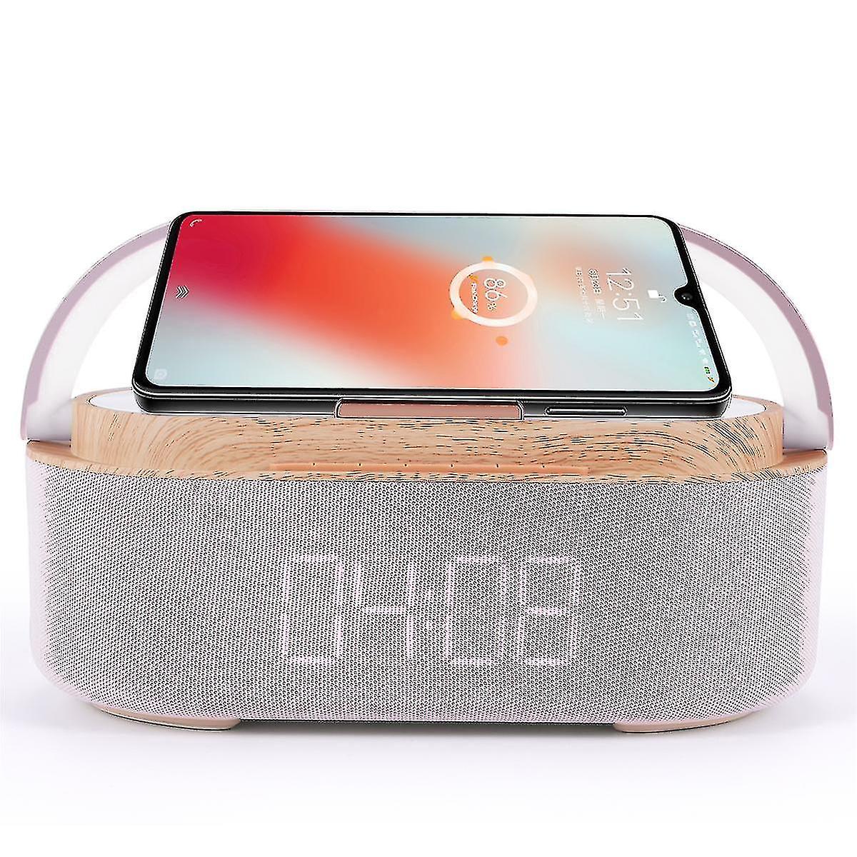 Digital Alarm Clock Radio With Bluetooth Speaker，night Light， Wireless Charger， Dual Speaker，adjust