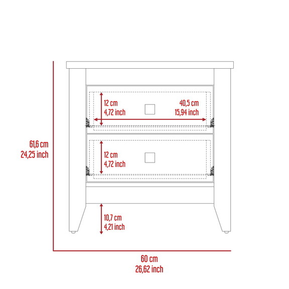 Windsor 2 Drawer Nightstand Black Wengue B06280040