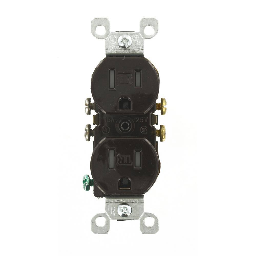 Leviton 15 Amp Tamper-Resistant Duplex Outlet Brown R50-T5320-000