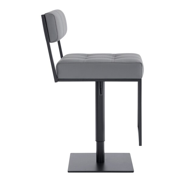 Michele Modern Faux Leather and Metal Adjustable Barstool