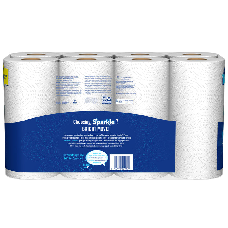 PAPER TOWEL 2PLY 8PK WHT